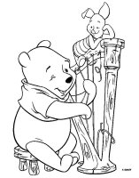 A coloring page of winnie the pooh